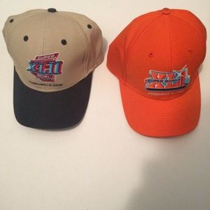 NFL Super Bowl Hats 2007 and 2008 Orange and Gray